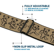 Grateful Dead Seatbelt Belt | Tan/Black Dancing Bears