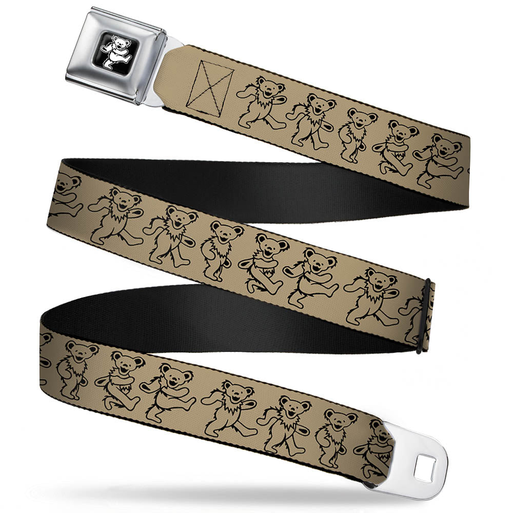Grateful Dead Seatbelt Belt | Tan/Black Dancing Bears