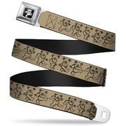 Grateful Dead Seatbelt Belt | Tan/Black Dancing Bears