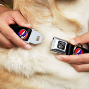 Grateful Dead Seatbelt Buckle Pet Collar | Black Steal Your Face (Steal Your Face Buckle)