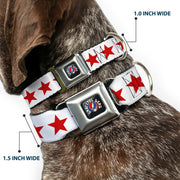 Grateful Dead Seatbelt Buckle Pet Collar | Blue/White "Good Ol' Grateful Dead" Text + Stars (Steal Your Face Buckle)