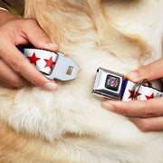 Grateful Dead Seatbelt Buckle Pet Collar | Blue/White "Good Ol' Grateful Dead" Text + Stars (Steal Your Face Buckle)