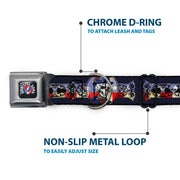 Grateful Dead Seatbelt Buckle Pet Collar | Dave's Picks Skeleton Art (Steal Your Face Buckle)