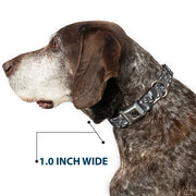 Grateful Dead Seatbelt Buckle Pet Collar | Gray Steal Your Face Stacked (Steal Your Face Buckle)