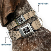 Grateful Dead Seatbelt Buckle Pet Collar | Hemp/Black Dancing Bears (Dancing Bear Buckle)