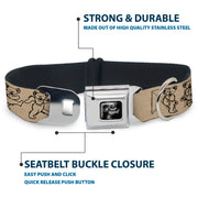 Grateful Dead Seatbelt Buckle Pet Collar | Hemp/Black Dancing Bears (Dancing Bear Buckle)