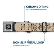 Grateful Dead Seatbelt Buckle Pet Collar | Hemp/Black Dancing Bears (Dancing Bear Buckle)