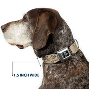 Grateful Dead Seatbelt Buckle Pet Collar | Hemp/Black Dancing Bears (Dancing Bear Buckle)