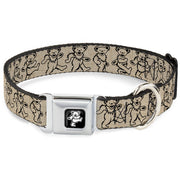 Grateful Dead Seatbelt Buckle Pet Collar | Hemp/Black Dancing Bears (Dancing Bear Buckle)