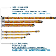 Grateful Dead Seatbelt Buckle Pet Collar | Orange Sunshine Daydream (Steal Your Face Buckle)