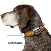 Grateful Dead Seatbelt Buckle Pet Collar | Orange Sunshine Daydream (Steal Your Face Buckle)