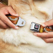 Grateful Dead Seatbelt Buckle Pet Collar | Orange Sunshine Daydream (Steal Your Face Buckle)
