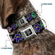 Grateful Dead Seatbelt Buckle Pet Collar | Rainbow Dancing Bears (Dancing Bear Buckle)