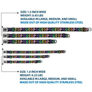 Grateful Dead Seatbelt Buckle Pet Collar | Rainbow Dancing Bears (Dancing Bear Buckle)