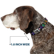 Grateful Dead Seatbelt Buckle Pet Collar | Rainbow Dancing Bears (Dancing Bear Buckle)