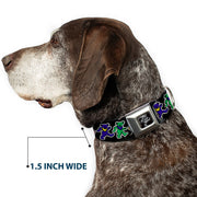 Grateful Dead Seatbelt Buckle Pet Collar | Rainbow Dancing Bears (Dancing Bear Buckle)