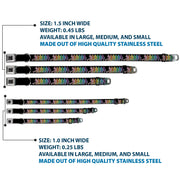 Grateful Dead Seatbelt Buckle Pet Collar | Rainbow Dancing Skeletons (Steal Your Face Buckle)