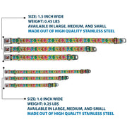 Grateful Dead Seatbelt Buckle Pet Collar | Rainbow Tie Dye Swirl Dancing Bears (Dancing Bear Buckle)