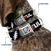 Grateful Dead Seatbelt Buckle Pet Collar | Stars & Stripes + Text (Steal Your Face Buckle)