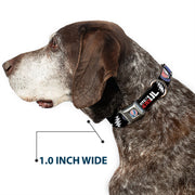 Grateful Dead Seatbelt Buckle Pet Collar | Stars & Stripes + Text (Steal Your Face Buckle)