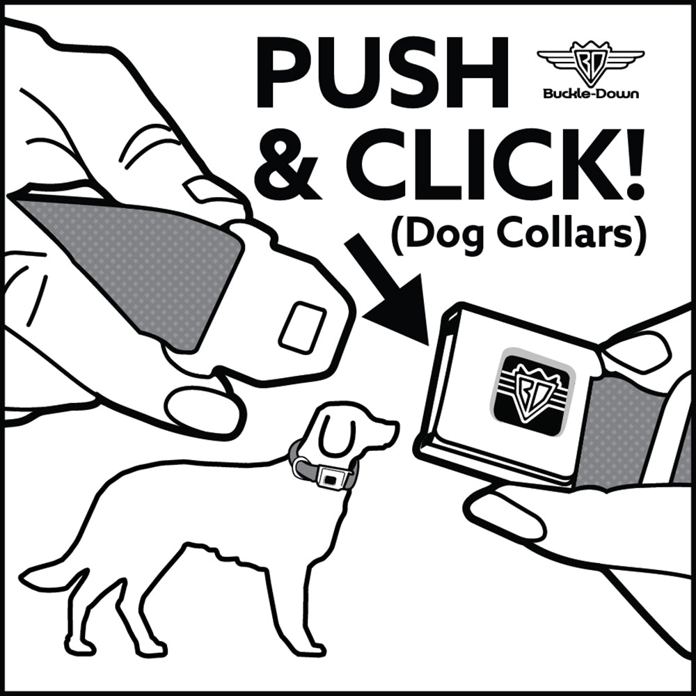 Grateful Dead Seatbelt Buckle Pet Collar | Steal Your Face + Large Lightning Bolt (Steal Your Face Buckle)