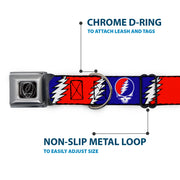 Grateful Dead Seatbelt Buckle Pet Collar | Steal Your Face + Large Lightning Bolt (Steal Your Face Buckle)