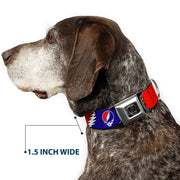 Grateful Dead Seatbelt Buckle Pet Collar | Steal Your Face + Large Lightning Bolt (Steal Your Face Buckle)