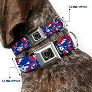 Grateful Dead Seatbelt Buckle Pet Collar | Steal Your Face Stacked (Steal Your Face B/W Buckle)