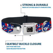 Grateful Dead Seatbelt Buckle Pet Collar | Steal Your Face Stacked (Steal Your Face B/W Buckle)