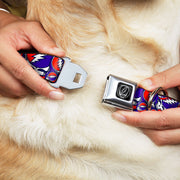 Grateful Dead Seatbelt Buckle Pet Collar | Steal Your Face Stacked (Steal Your Face B/W Buckle)