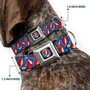 Grateful Dead Seatbelt Buckle Pet Collar | Steal Your Face Stacked (Steal Your Face Buckle)