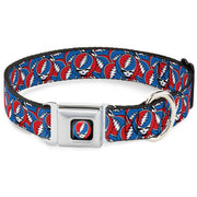 Grateful Dead Seatbelt Buckle Pet Collar | Steal Your Face Stacked (Steal Your Face Buckle)