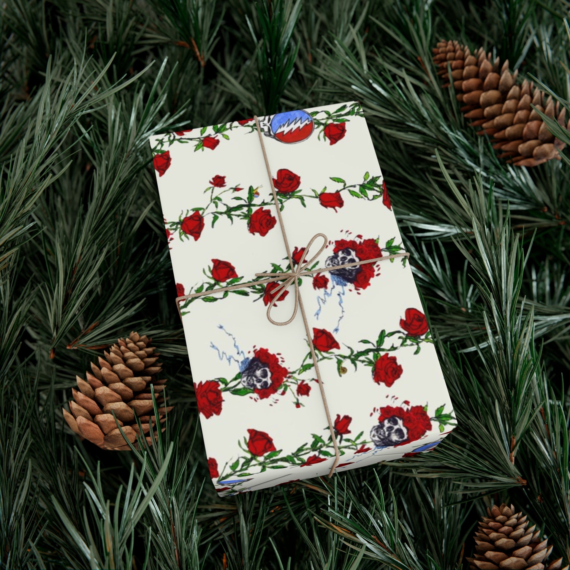 Grateful Dead Skull & Roses Gift Wrapping Paper