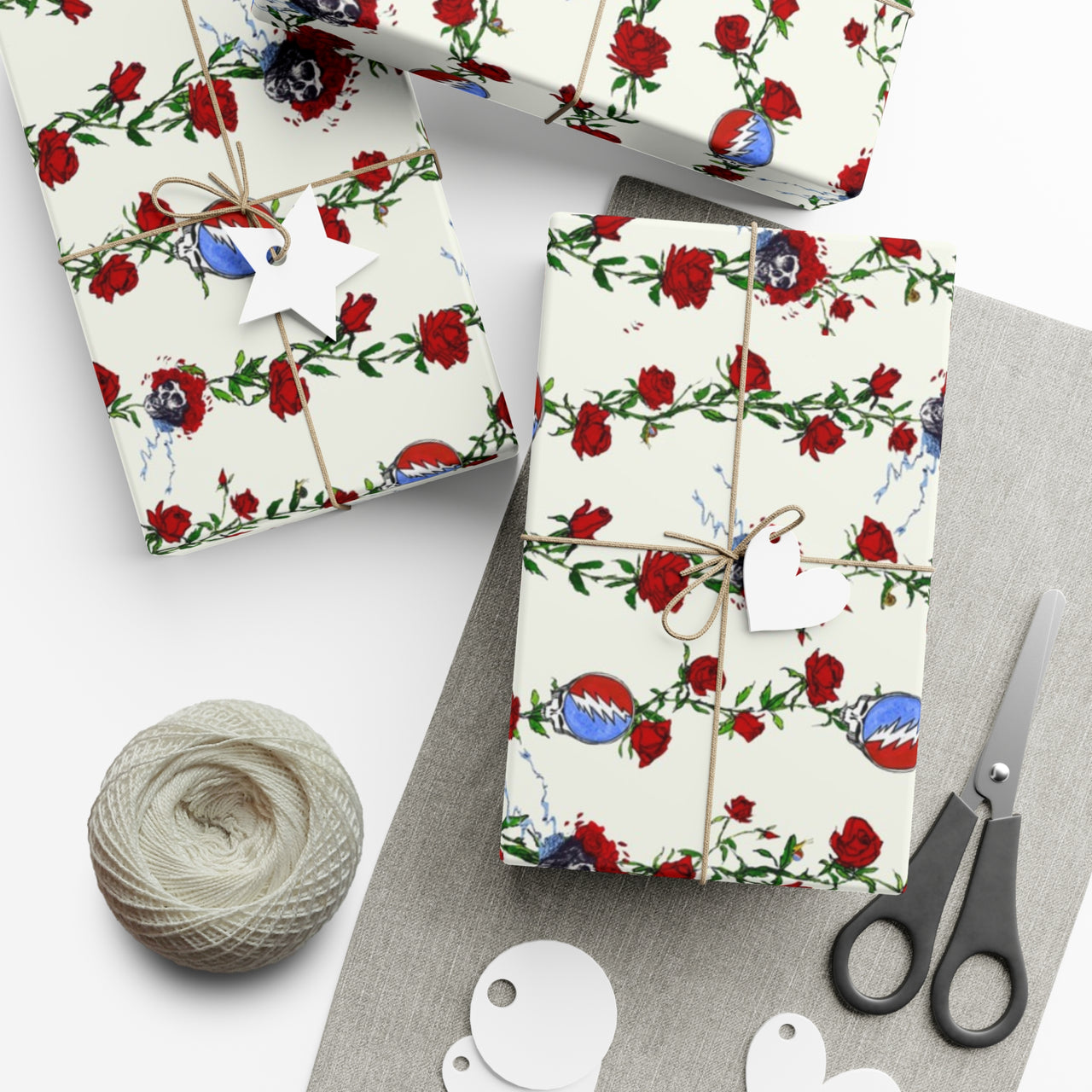 Grateful Dead Skull & Roses Gift Wrapping Paper