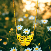 Grateful Dead Steal Your Face Butterfly Necklace | Gold