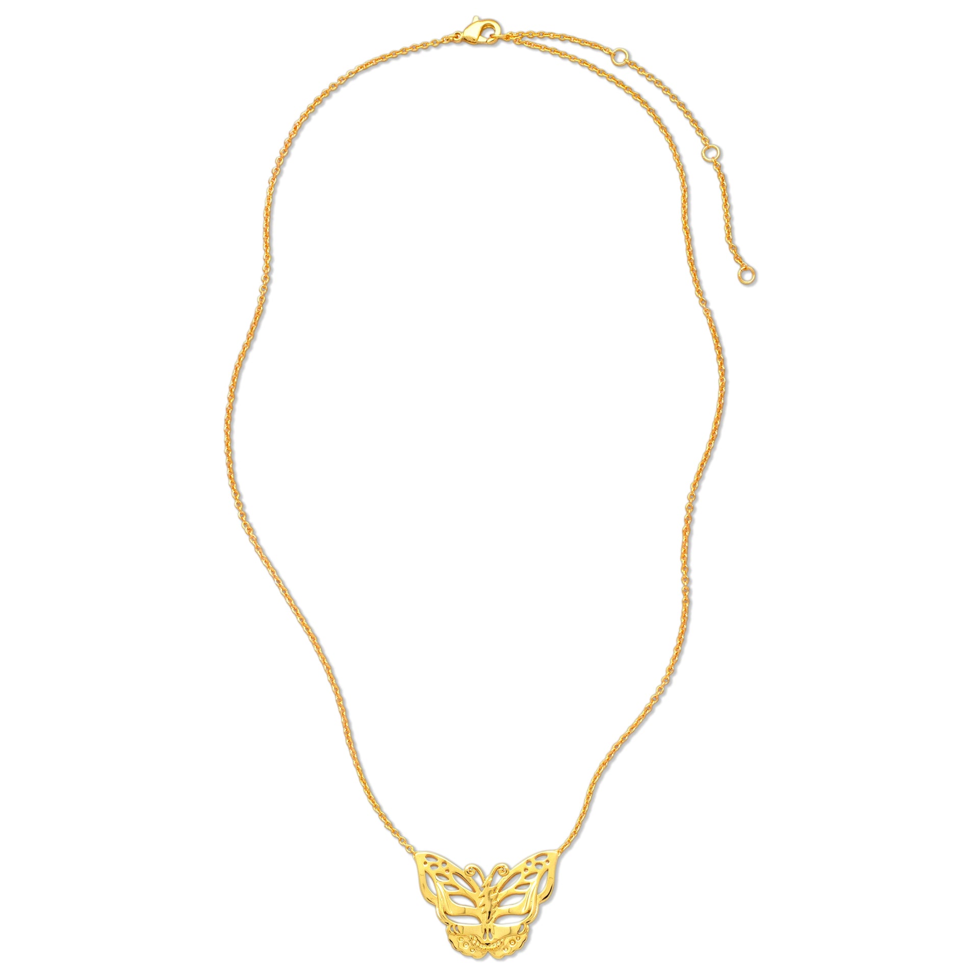 Grateful Dead Steal Your Face Butterfly Necklace | Gold