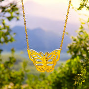 Grateful Dead Steal Your Face Butterfly Necklace | Gold