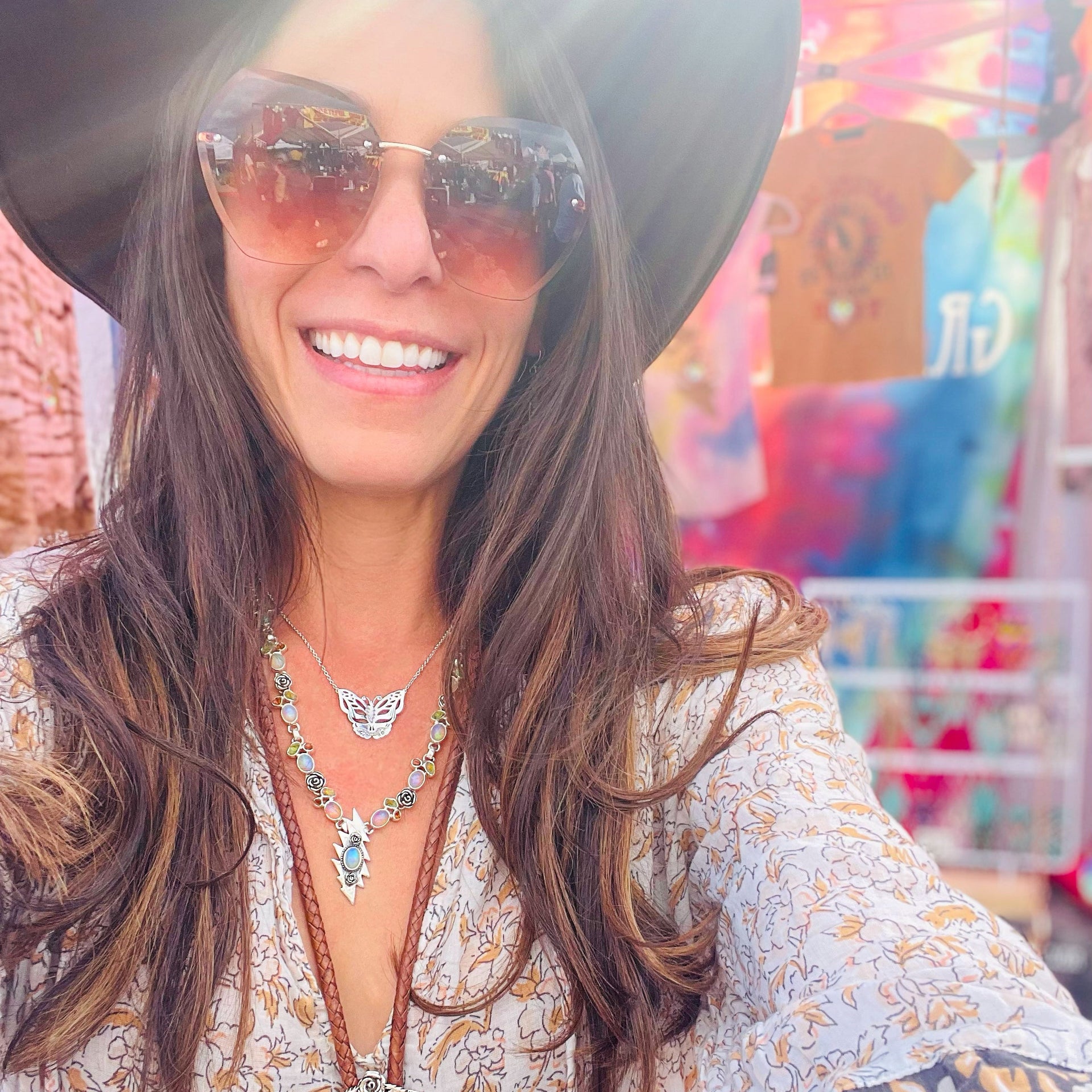 Grateful Dead Steal Your Face Butterfly Necklace | Silver