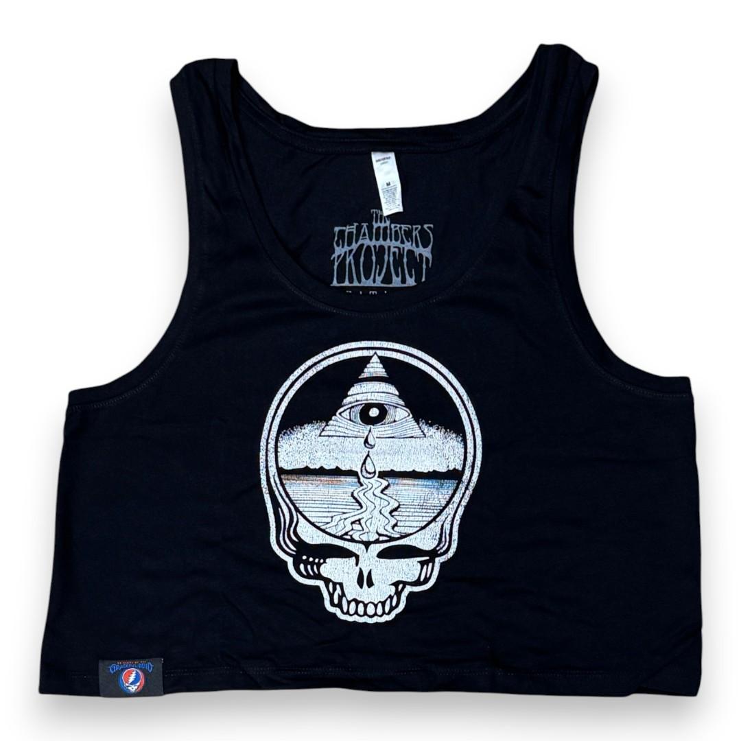 Grateful Dead Stealie Crop Tank Top by Rick Griffin - Front