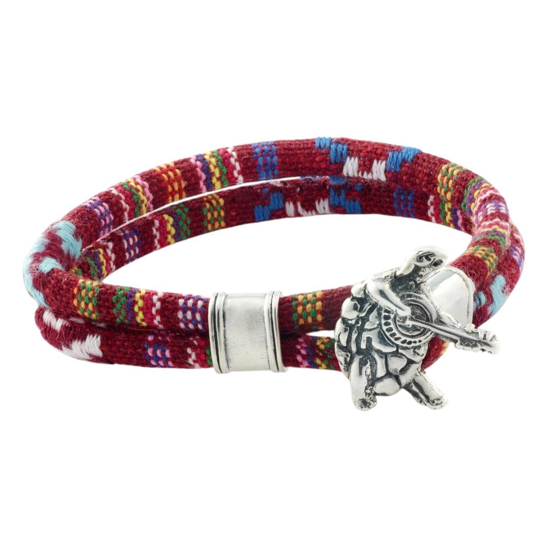 Grateful Dead Terrapin Station Sterling Silver Scarlet Red Cloth Rope Bracelet