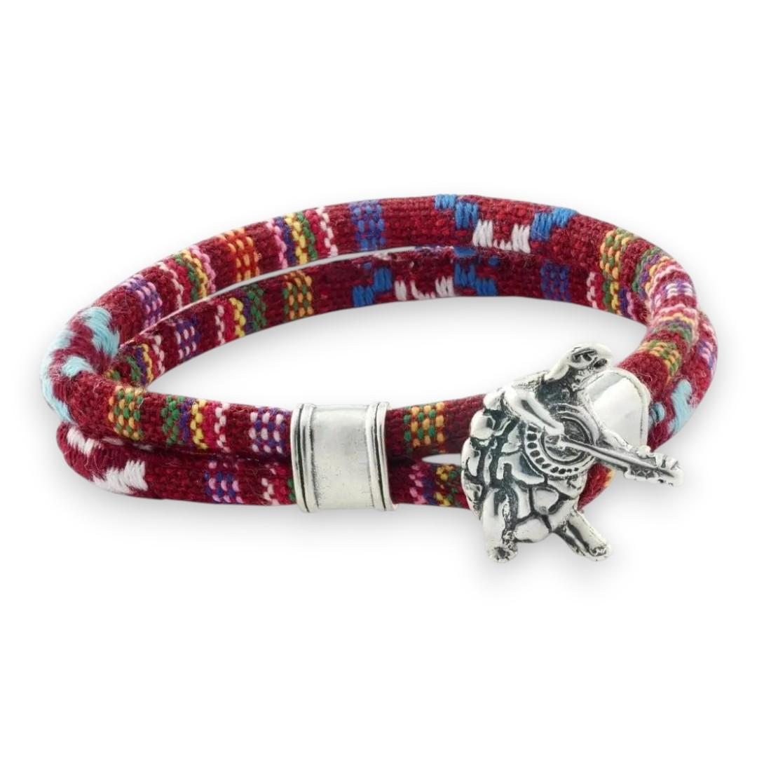 Grateful Dead Terrapin Station Sterling Silver Scarlet Red Cloth Rope Bracelet - Back