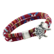 Grateful Dead Terrapin Station Sterling Silver Scarlet Red Cloth Rope Bracelet