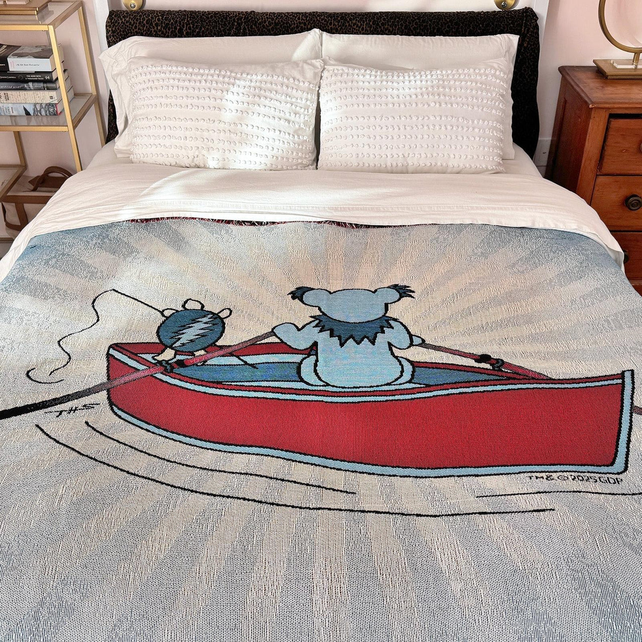 Grateful Dead Terrapin and Bear Dinghy Woven Cotton Blanket