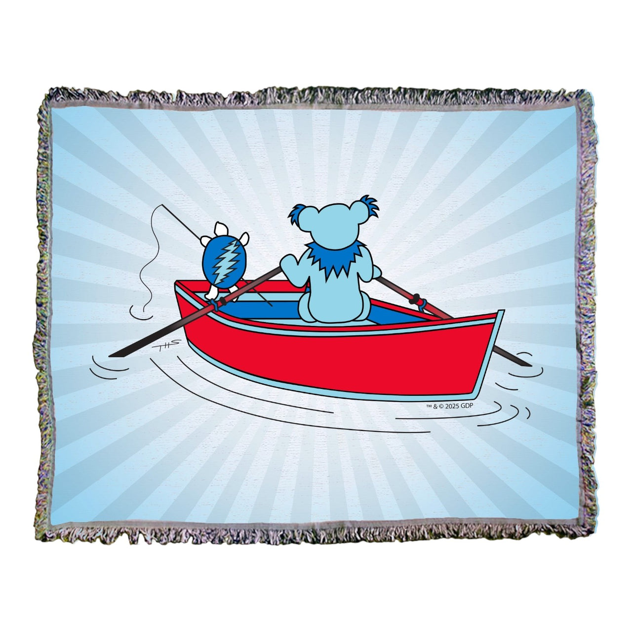 Grateful Dead Terrapin and Bear Dinghy Woven Cotton Blanket
