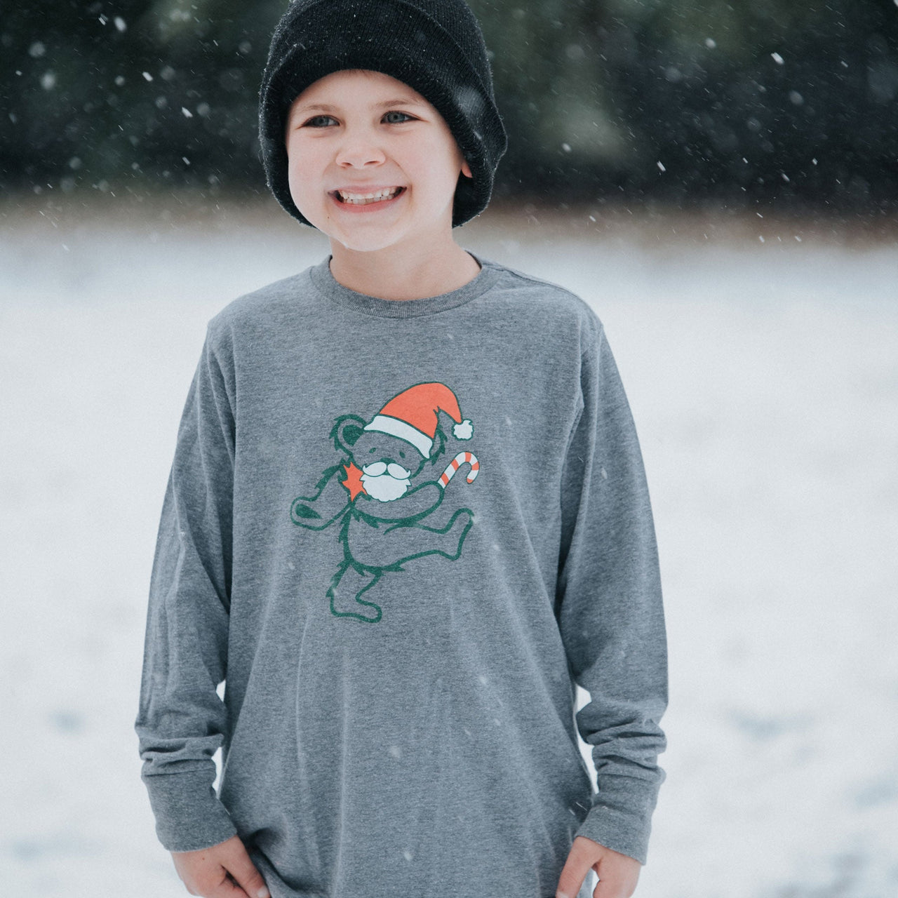 Grateful Dead Santa Bear Youth Long Sleeve T-Shirt