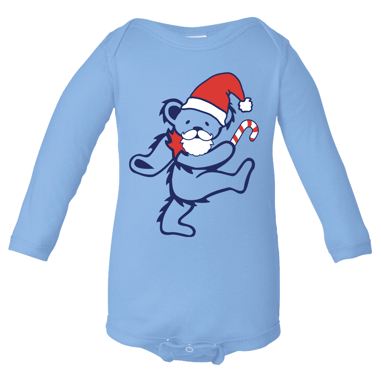 Grateful Dead Santa Bear Long Sleeve Baby Onesie