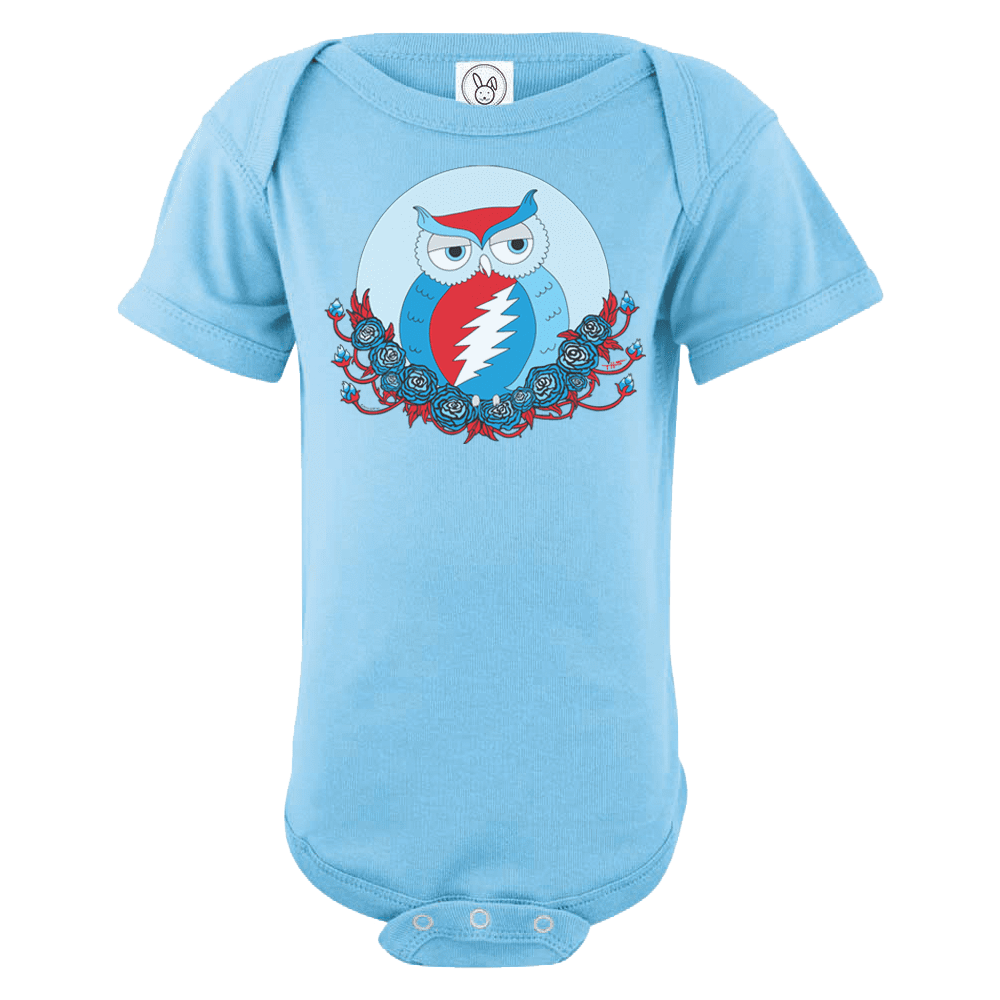 Grateful Dead Owl Short Sleeve Baby Onesie