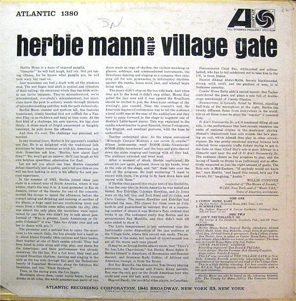 Herbie Mann – Herbie Mann At The Village Gate (LP Vinyl)