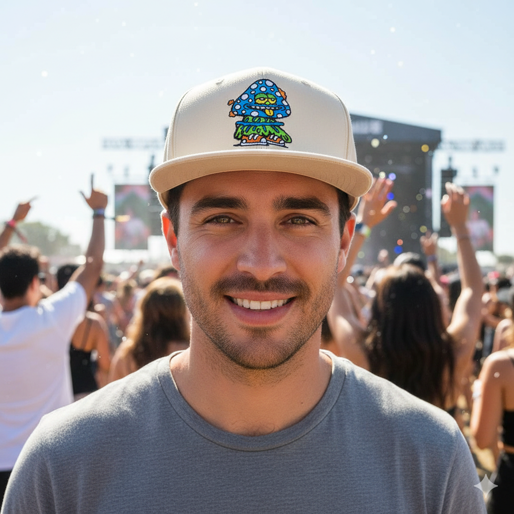 Killer Acid Mushroom Tan Snapback Hat