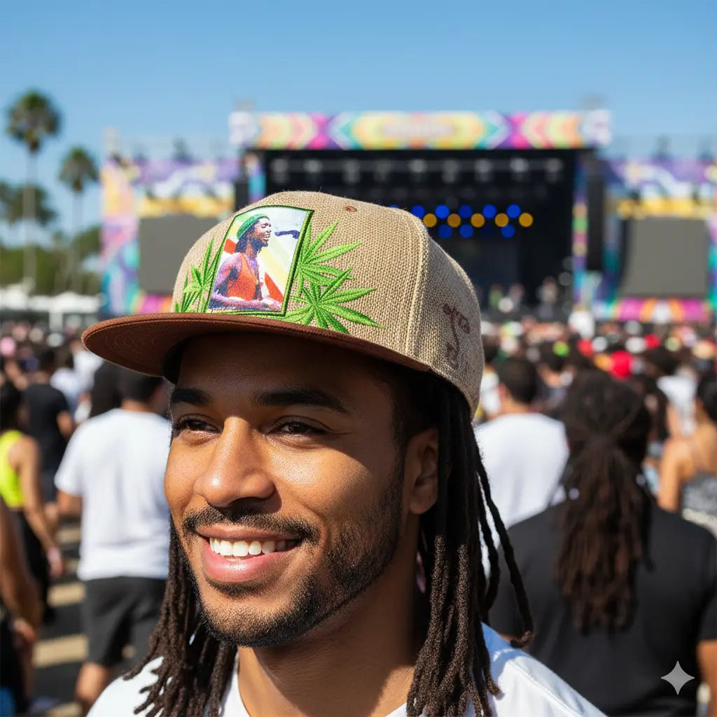 Peter Tosh Tan Leaf Snapback Hat Grassroots California